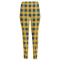 Blue And Yellow Buffalo Check Print High-Waisted Pocket Leggings