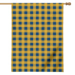 Blue And Yellow Buffalo Check Print House Flag