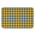Blue And Yellow Buffalo Check Print Indoor Door Mat