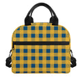Blue And Yellow Buffalo Check Print Insulated Lunch Bag