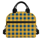 Blue And Yellow Buffalo Check Print Insulated Lunch Bag