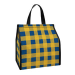 Blue And Yellow Buffalo Check Print Insulated Lunch Tote