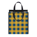 Blue And Yellow Buffalo Check Print Insulated Lunch Tote