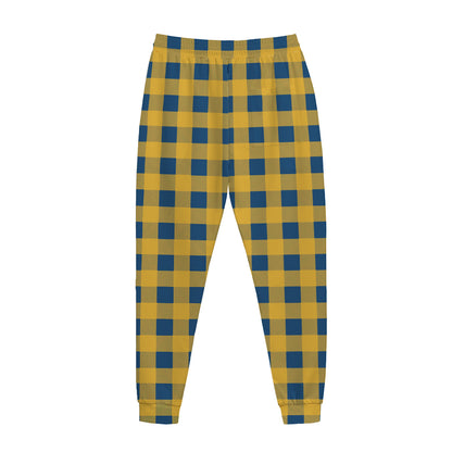 Blue And Yellow Buffalo Check Print Jogger Pants