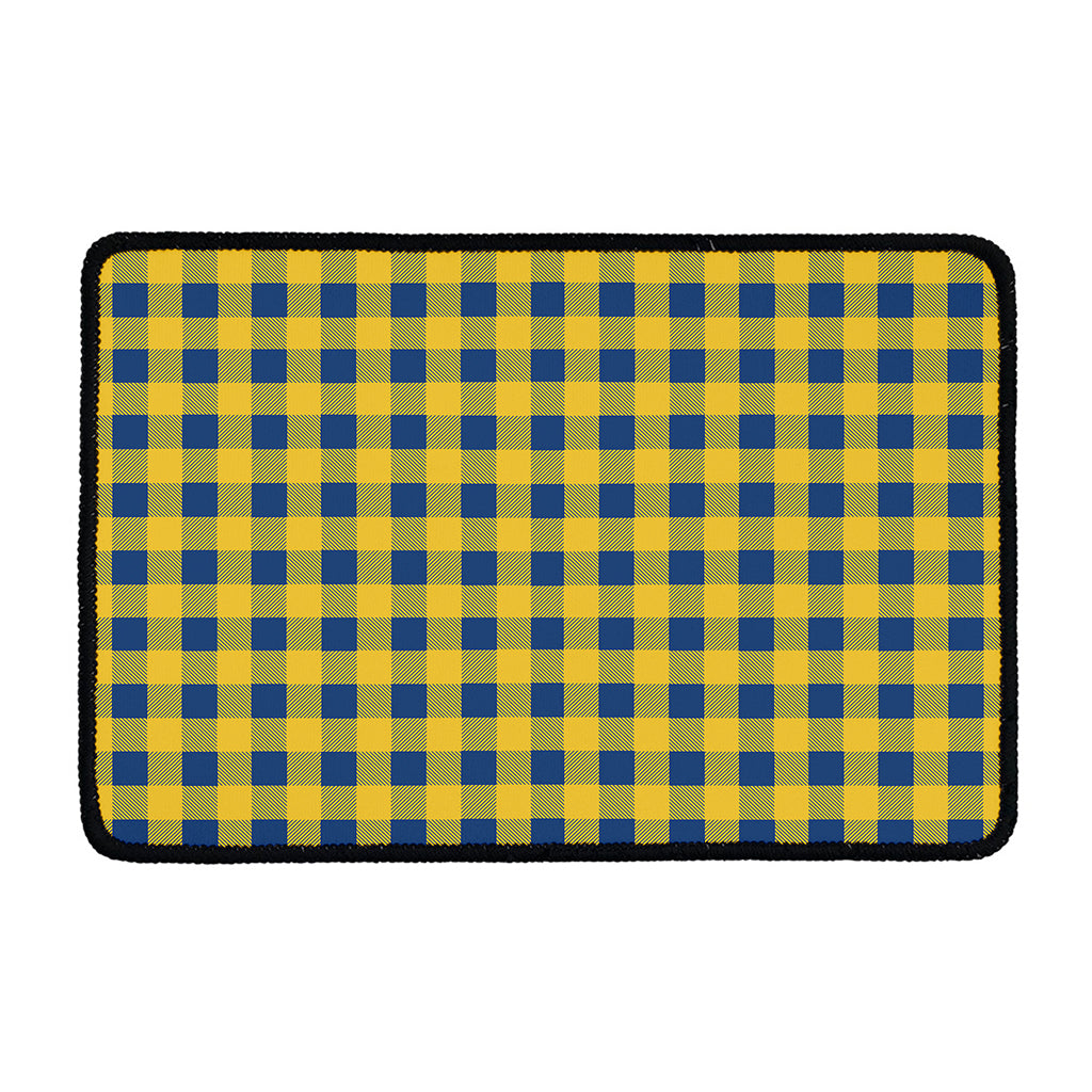 Blue And Yellow Buffalo Check Print Kitchen Mat