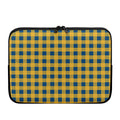 Blue And Yellow Buffalo Check Print Laptop Sleeve