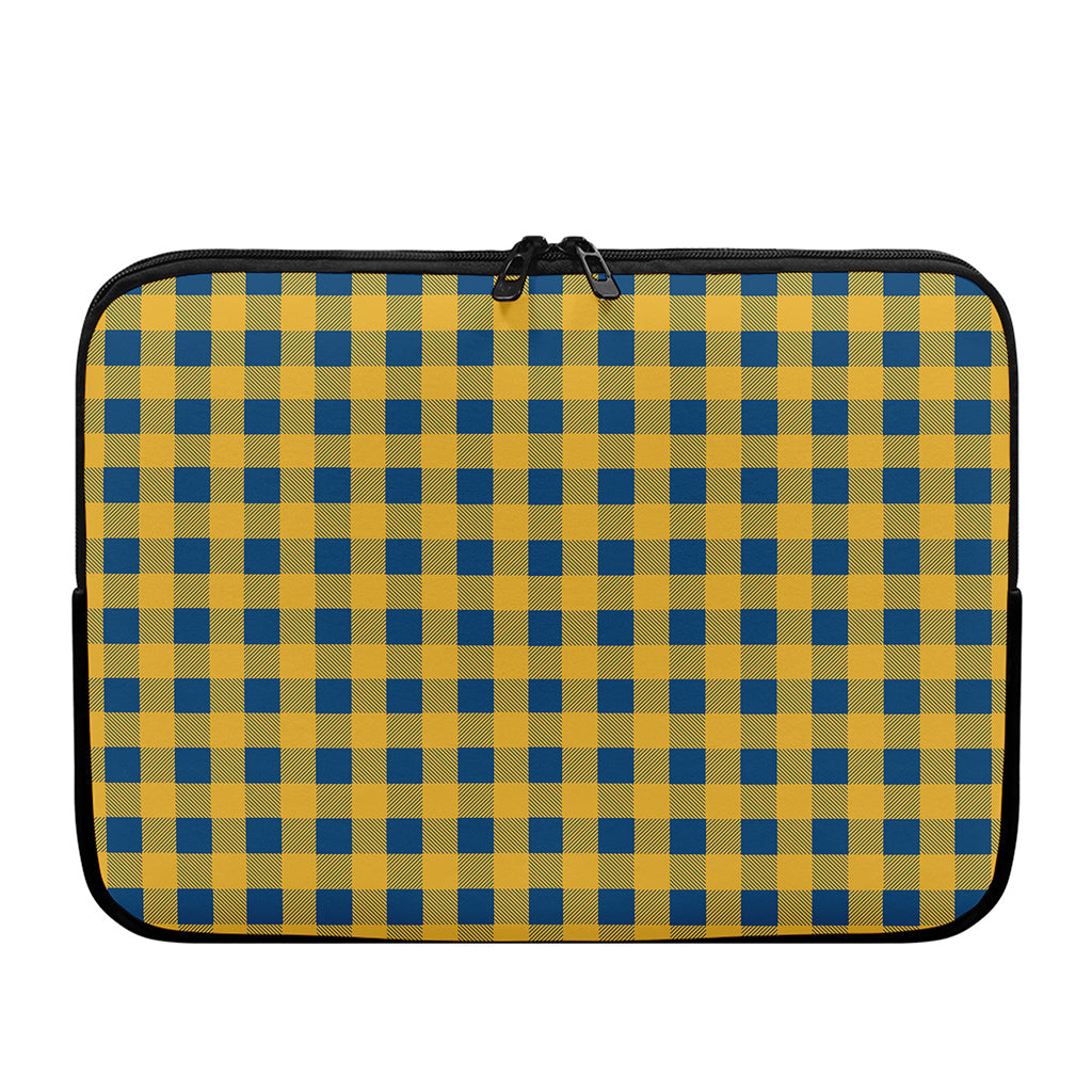 Blue And Yellow Buffalo Check Print Laptop Sleeve