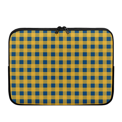 Blue And Yellow Buffalo Check Print Laptop Sleeve