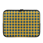 Blue And Yellow Buffalo Check Print Laptop Sleeve