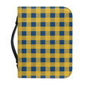 Blue And Yellow Buffalo Check Print Leather Bible Cover