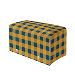 Blue And Yellow Buffalo Check Print Leather Tissue Box Cover