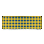 Blue And Yellow Buffalo Check Print Long Kitchen Mat