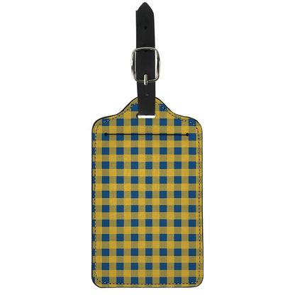 Blue And Yellow Buffalo Check Print Luggage Tag