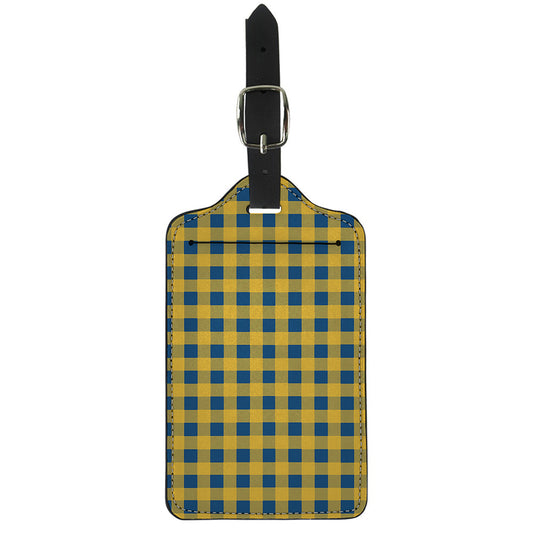 Blue And Yellow Buffalo Check Print Luggage Tag