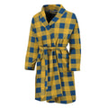 Blue And Yellow Buffalo Check Print Men's Bathrobe
