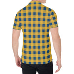 Blue And Yellow Buffalo Check Print Men's Shirt