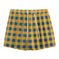 Blue And Yellow Buffalo Check Print Mesh Shorts