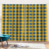 Blue And Yellow Buffalo Check Print Pencil Pleat Curtains