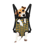 Blue And Yellow Buffalo Check Print Pet Carrier Backpack