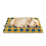 Blue And Yellow Buffalo Check Print Pet Cooling Mat Cover