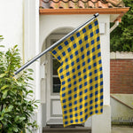 Blue And Yellow Buffalo Check Print Polyester Flag
