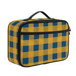 Blue And Yellow Buffalo Check Print Portable Lunch Bag