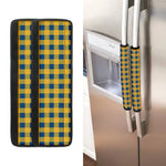 Blue And Yellow Buffalo Check Print Refrigerator Handle Covers
