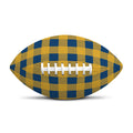Blue And Yellow Buffalo Check Print Rugby Ball