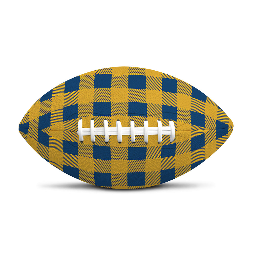 Blue And Yellow Buffalo Check Print Rugby Ball