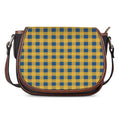 Blue And Yellow Buffalo Check Print Saddle Bag