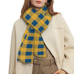 Blue And Yellow Buffalo Check Print Scarf