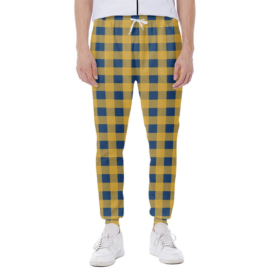 Blue And Yellow Buffalo Check Print Scuba Joggers