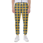 Blue And Yellow Buffalo Check Print Scuba Joggers