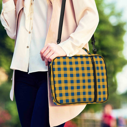 Blue And Yellow Buffalo Check Print Shoulder Strap Bible Bag