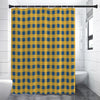 Blue And Yellow Buffalo Check Print Shower Curtain