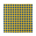 Blue And Yellow Buffalo Check Print Silk Bandana