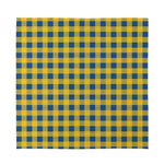 Blue And Yellow Buffalo Check Print Silk Bandana