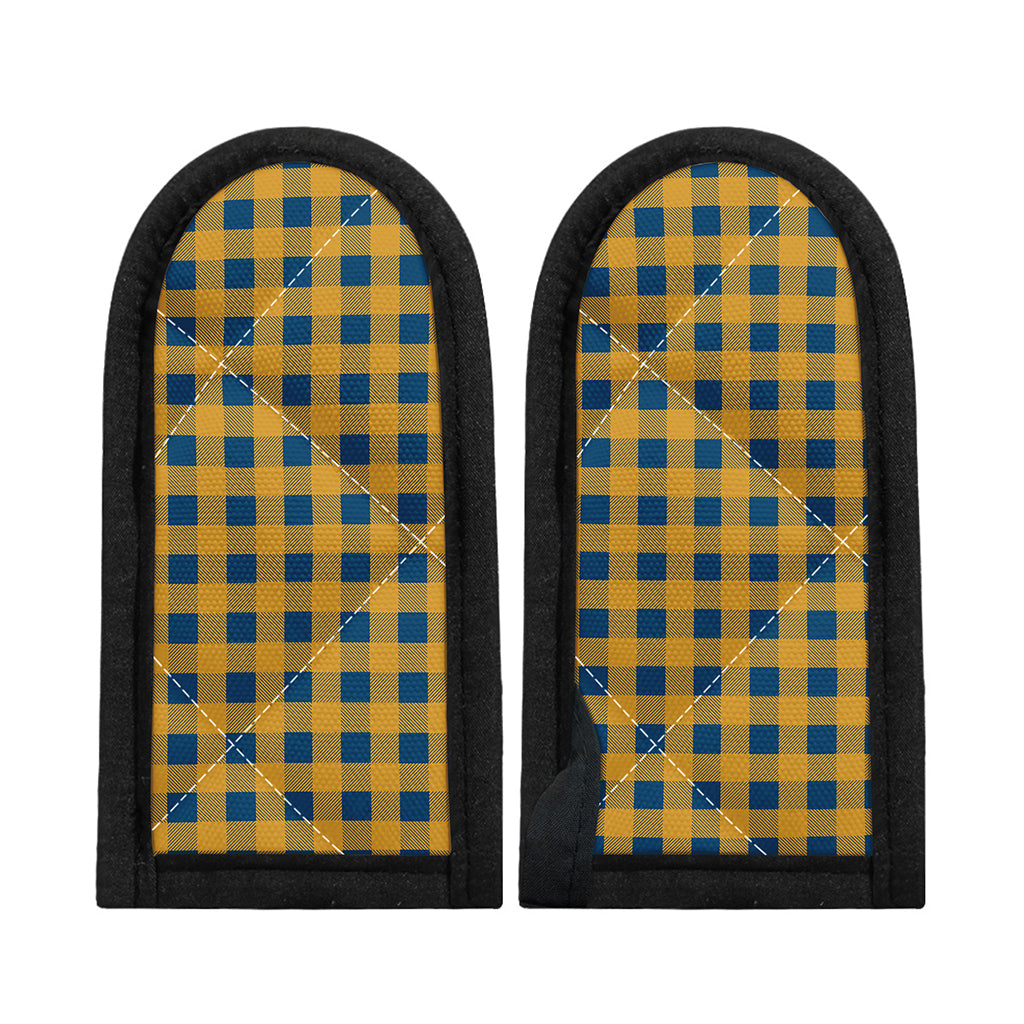 Blue And Yellow Buffalo Check Print Skillet Handle Cover