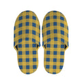 Blue And Yellow Buffalo Check Print Slippers