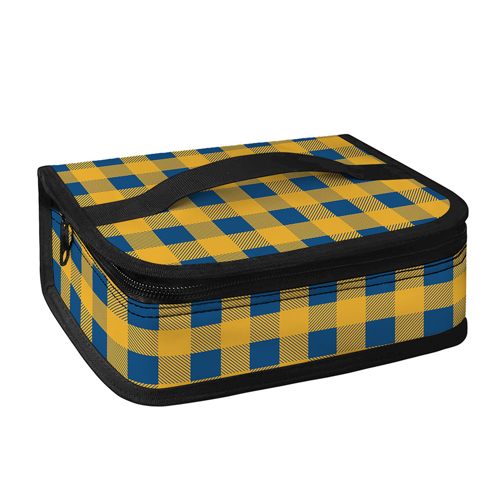 Blue And Yellow Buffalo Check Print Small Lunch Bag