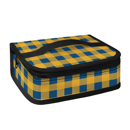 Blue And Yellow Buffalo Check Print Small Lunch Bag