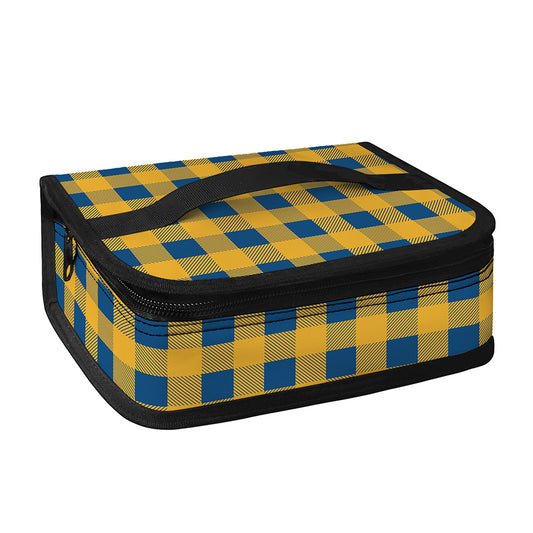 Blue And Yellow Buffalo Check Print Small Lunch Bag