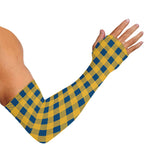 Blue And Yellow Buffalo Check Print Sun Protection Arm Sleeves