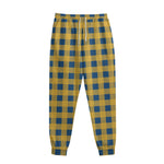 Blue And Yellow Buffalo Check Print Sweatpants