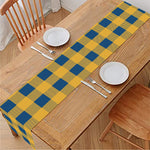 Blue And Yellow Buffalo Check Print Table Runner