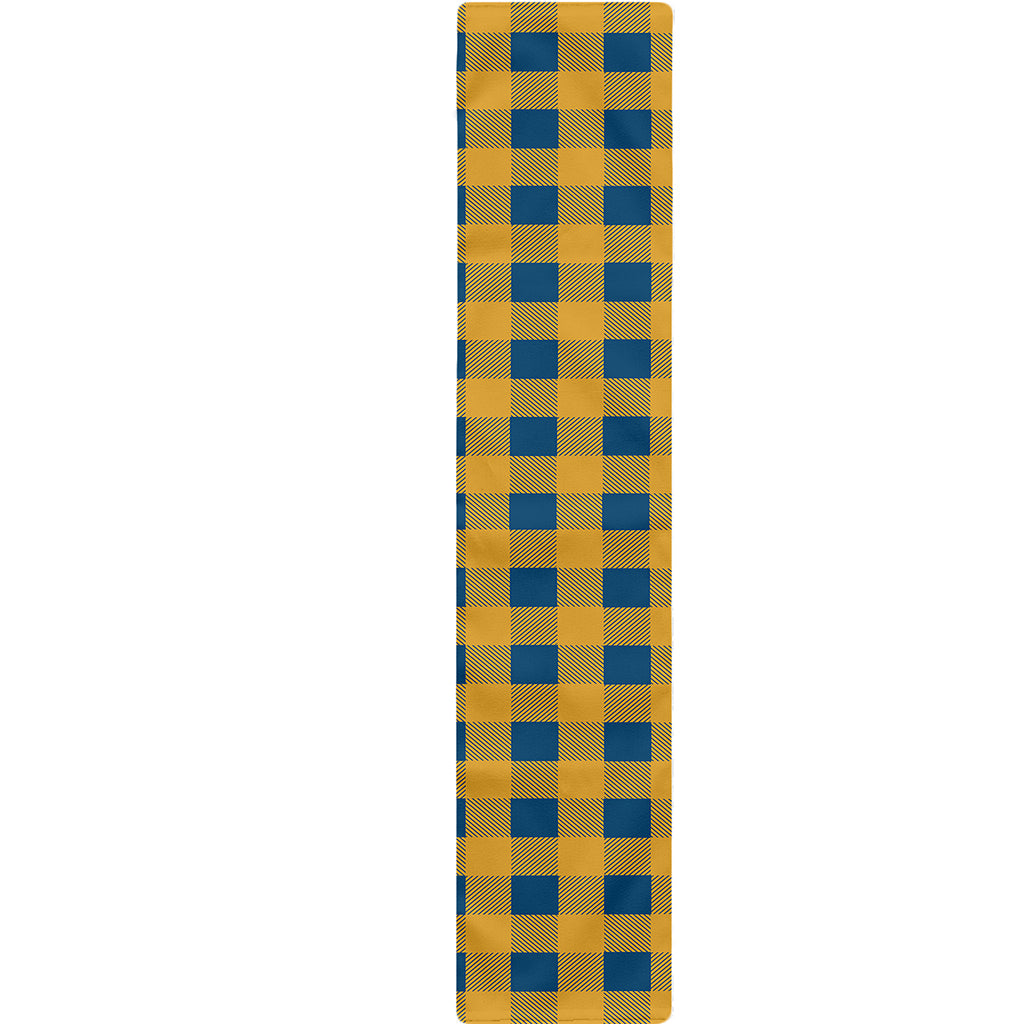 Blue And Yellow Buffalo Check Print Table Runner