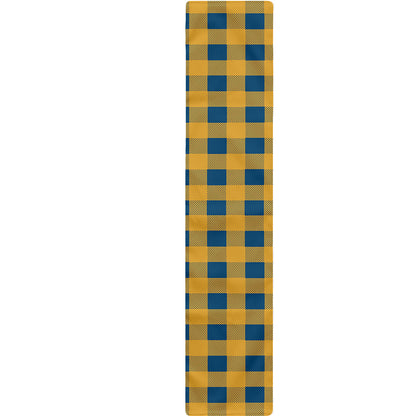 Blue And Yellow Buffalo Check Print Table Runner