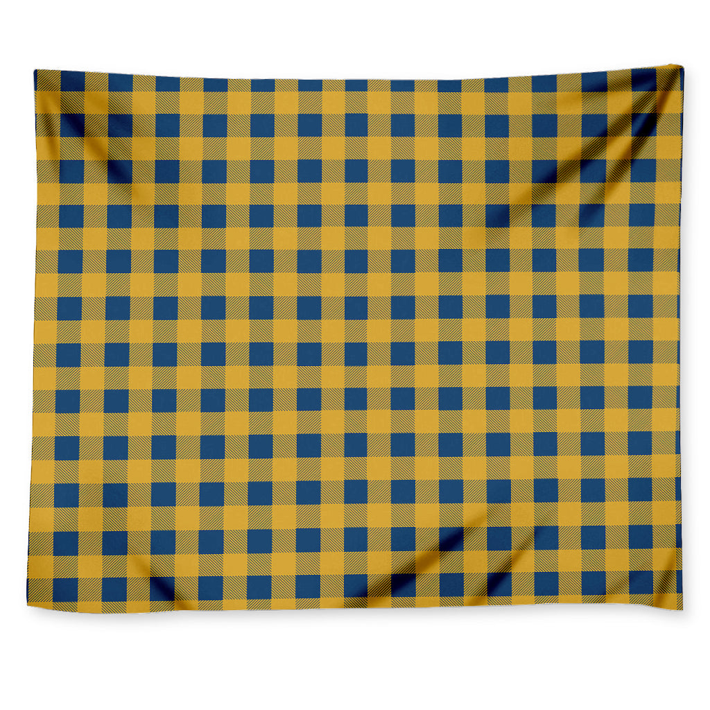 Blue And Yellow Buffalo Check Print Tapestry
