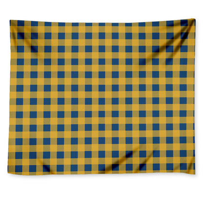 Blue And Yellow Buffalo Check Print Tapestry