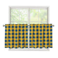 Blue And Yellow Buffalo Check Print Tier Curtains